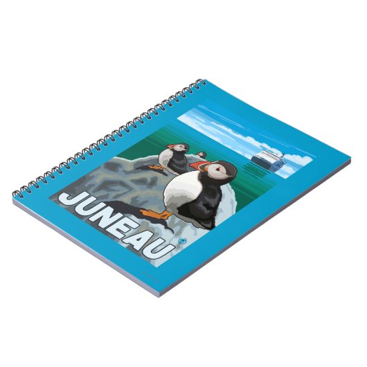 Carnet Puffins & Cruise Ship - Juneau, Alaska (Côté gauche)