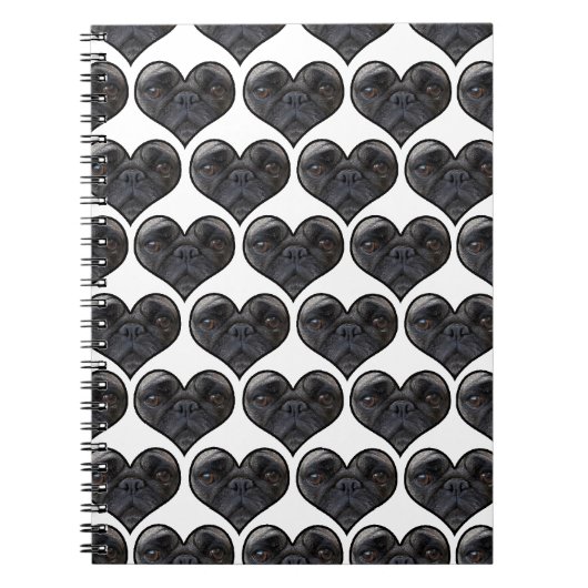 Carnet Pug Hearts (Devant)