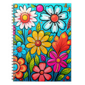 Carnet Puissance de fleur hippie de printemps rétro (Devant)