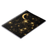 Carnet Puissante Lune récente et étoiles (Côté gauche)