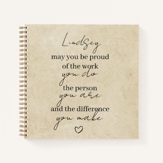 Carnet Puissiez-vous être fier du travail que vous faites (Devant)