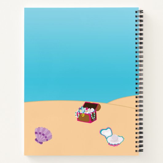 Carnet Puits de mer de sirène navire Notebook rose (Dos)