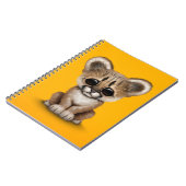 Carnet Puma mignon CUB de bébé sur le jaune (Côté gauche)