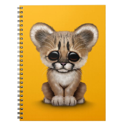 Carnet Puma mignon CUB de bébé sur le jaune (Devant)