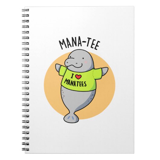 Carnet Pun d'animal amusant Manatee (Devant)