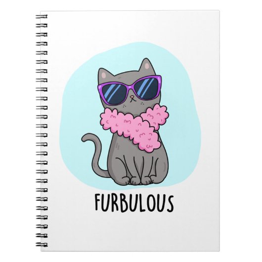 Carnet Pun de chat élégant et drôle Furbulous (Devant)