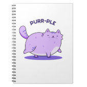 Carnet Pun de chaton gros mignon violet  (Devant)