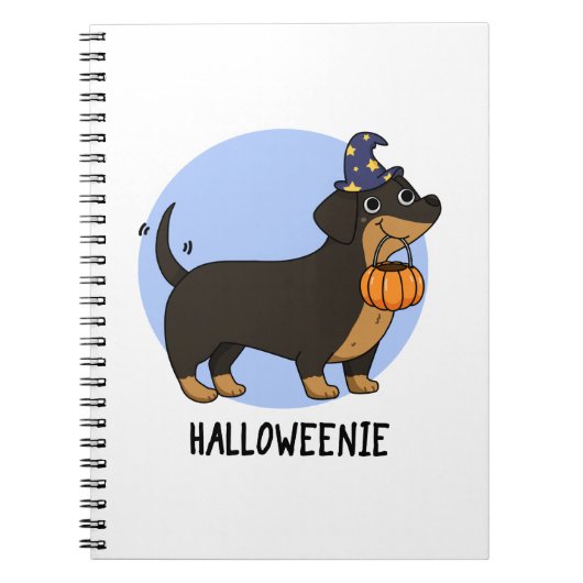 Carnet Pun de chien saucisse drôle d'Halloweenie (Devant)