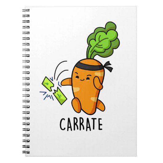 Carnet Pun de karaté à la carotte drôle Carrate (Devant)