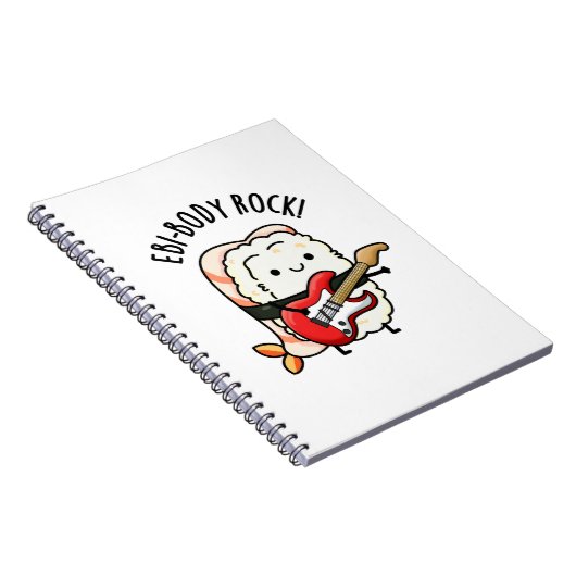 Carnet Pun de sushi Rocker drôle Corps de crevette (Côté Droit)