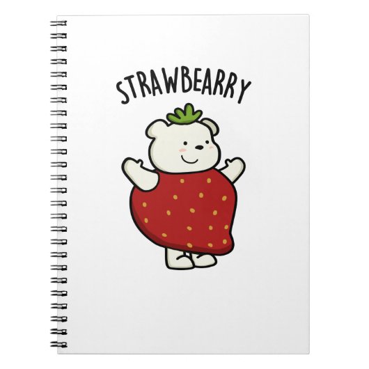 Carnet Pun Fraise Ours Drôle Fraise (Devant)