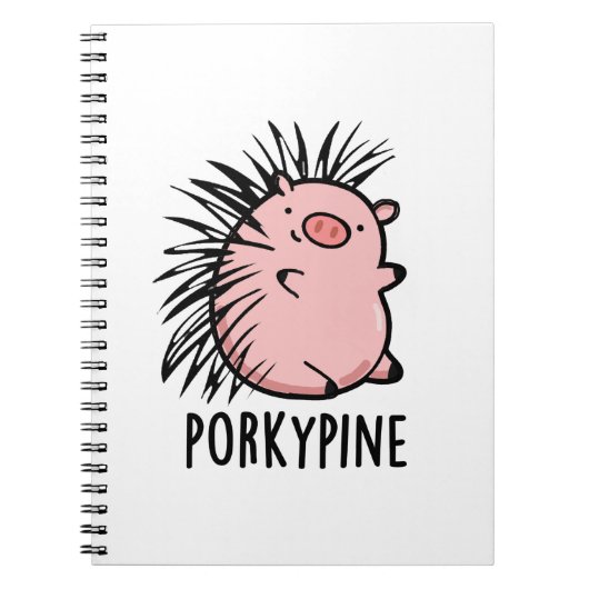 Carnet Pun porc cochon drôle porc-épic  (Devant)