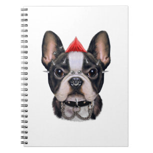 Carnet Punk Rock Style Français Bulldog Pour Amoureux des