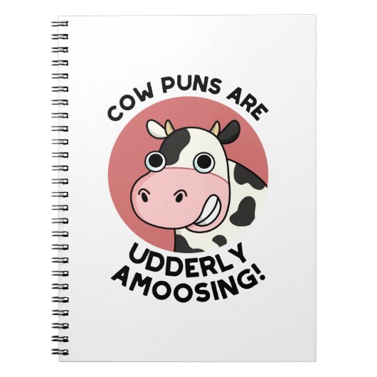 Carnet Puns de vache Udderly Amoosing Funky Animal Pun (Devant)