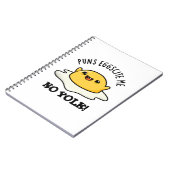 Carnet Puns Eggcite Me No Yolk Blague drôle d'oeuf (Côté gauche)