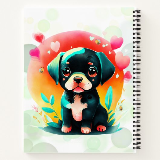 Carnet Puppy love nom personnel/titre Spiral Sketch (Dos)