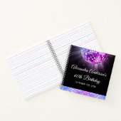 Carnet Purple 60th Birthday 70's Disco Ball Guest Book (Intérieur)