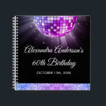 Carnet Purple 60th Birthday 70's Disco Ball Guest Book<br><div class="desc">Découvrez les souvenirs et les souhaits de vos invités avec style avec notre livre d'invités de la soirée 70's Disco Ball Purple 60th Birthday Party 70. Ce livre d'or est l'ajout parfait à votre célébration de jalon, insufflant une "les années 70" vibrante dans votre collection de souvenirs. Dans une tonalité...</div>