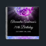 Carnet Purple 70th Birthday 70's Disco Ball Guest Book<br><div class="desc">Augmentez votre 70e anniversaire avec notre Purple 70e Anniversaire 70's Disco Ball Guest Book. Ce livre d'hôtes saisit l'essence de l'ère de la discothèque, ce qui en fait le choix idéal pour un billard à thème disco ou tout événement où vous voulez insuffler une touche de 'les années 70 magie....</div>