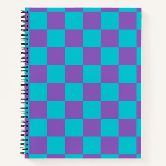 Carnet Purple and Cyan Checkerboard (Devant)
