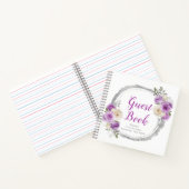 Carnet Purple and Silver Elegant Flowers Birthday Party (Intérieur)