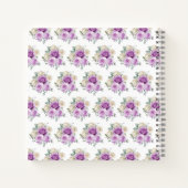 Carnet Purple and Silver Elegant Flowers Birthday Party (Dos)