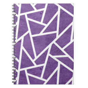 Carnet Purple and white mosaic pattern