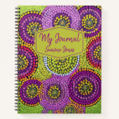 Carnet Purple Australian Modern Art Dot Nom personnalisé (Devant)