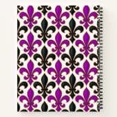 Carnet Purple Black Baroque Fleur-de-lis Pattern Design  (Dos)