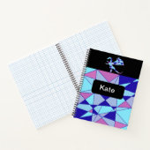 Carnet Purple blue pink triangle abstract  (Intérieur)