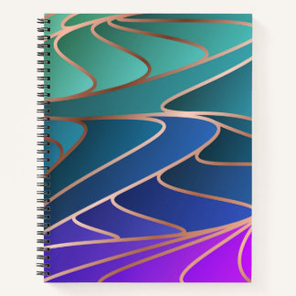 CARNET PURPLE BLUE VERT PURPLE ART NOUVEAU