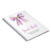 Carnet Purple Coquette Bow Birthday Party Guest Book (Côté Droit)
