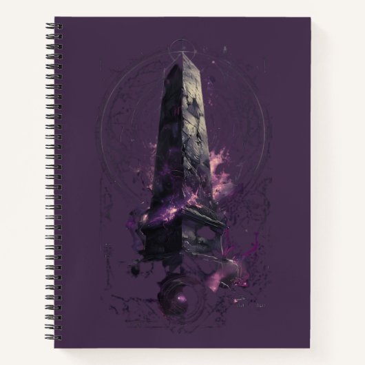 Carnet Purple Cosmic Obelisk Occult Dark Art (Devant)