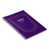 Carnet Purple Denim Jeans Texture Monogramme Personnalisé (Côté Droit)