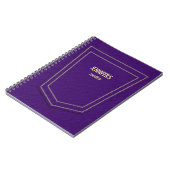 Carnet Purple Denim Jeans Texture Monogramme Personnalisé (Côté gauche)