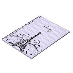 Carnet Purple Eiffel Tower Flourish Notebook