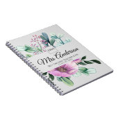 Carnet Purple Floral ENSEIGNANT Cadeau - Ajouter le nom d (Côté Droit)