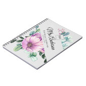 Carnet Purple Floral ENSEIGNANT Cadeau - Ajouter le nom d (Côté gauche)