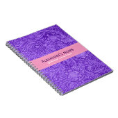 Carnet Purple Floral Faux Cuir Design Suede look (Côté Droit)