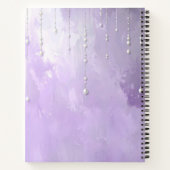 Carnet Purple Flowers with Dangling Pearls Notebook (Dos)