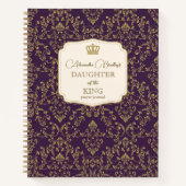 Carnet Purple Gold Damask Daughter of the King (Devant)