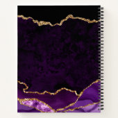 Carnet Purple Gold Faux Parties scintillant Agate Mariage (Dos)