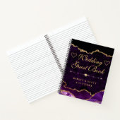 Carnet Purple Gold Faux Parties scintillant Agate Mariage (Intérieur)