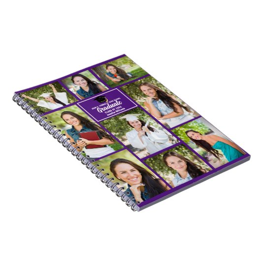 Carnet Purple Graduate Photo Collage 2023 Graduation Cade (Côté Droit)