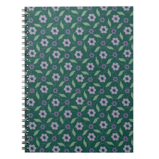 Carnet purple & green floral notebook (Devant)