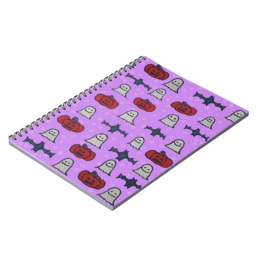 Carnet Purple Halloween Fun Print (Côté gauche)