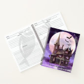 Carnet Purple Halloween Old House Bats Pleine lune Recett (Intérieur)