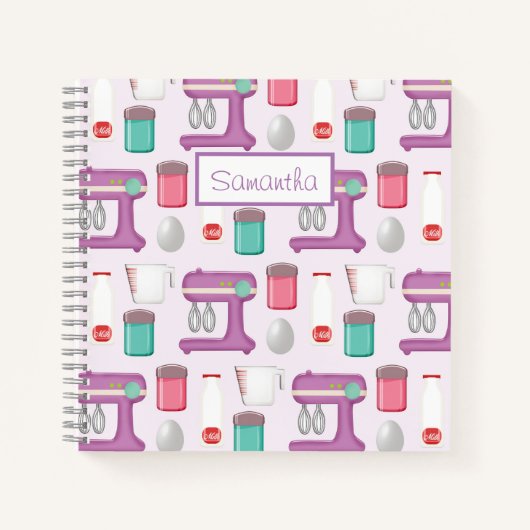 Carnet Purple Mixer Baking Collage Recette personnalisée (Devant)