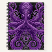 Carnet Purple Octopus Victorian Steampunk Kraken  (Devant)