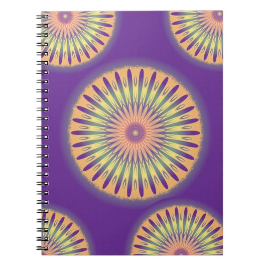 Carnet Purple Orange Jaune Psychédélique Mandala (Devant)